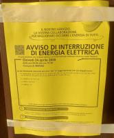 AVVISO DI INTERRUZIONE DI ENERGIA  ELETTRICA Copertina